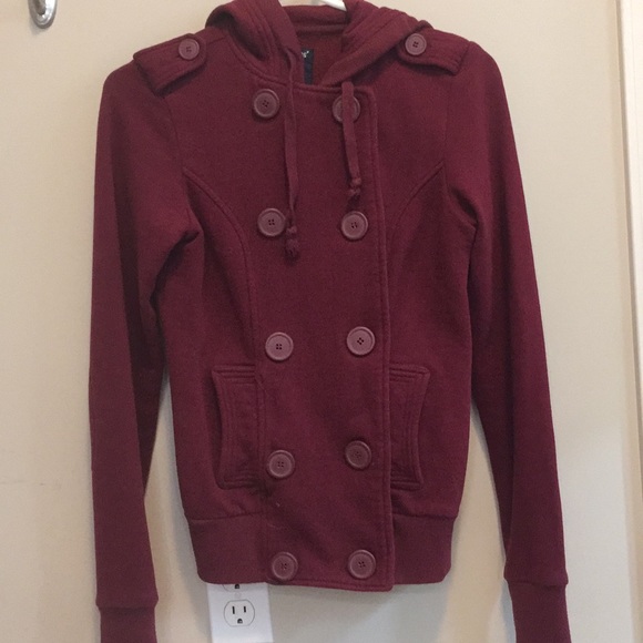 Bluenotes Burgundy Buttoned Coat/Sweater - Picture 1 of 3